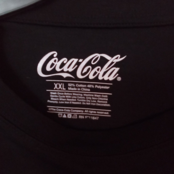 Coca Cola Black Crew Neck Crop Top  with Heart Accent ( Box DW ) - Picture 2 of 3